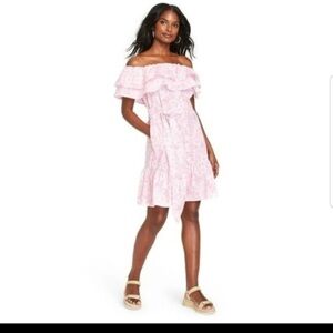 🎀 5/$20 🎀 Lisa Marie Fernandez for Target pink floral ruffle dress size …